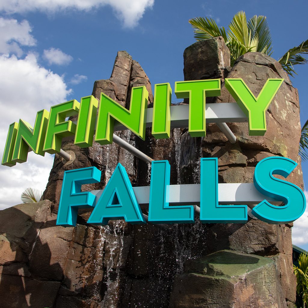Infinity Falls Sign