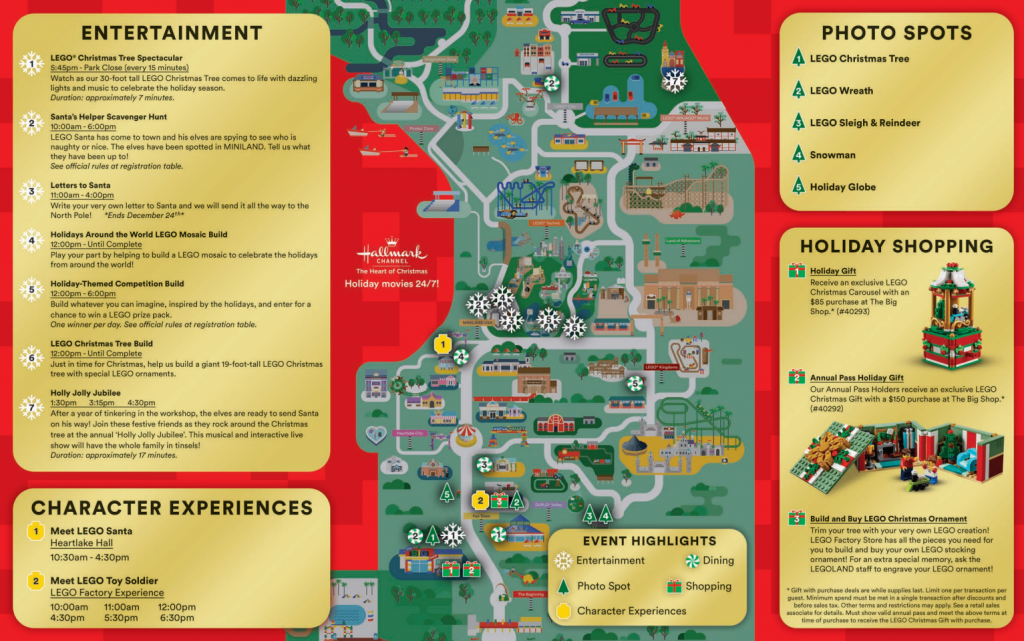 Legoland Florida Christmas Map